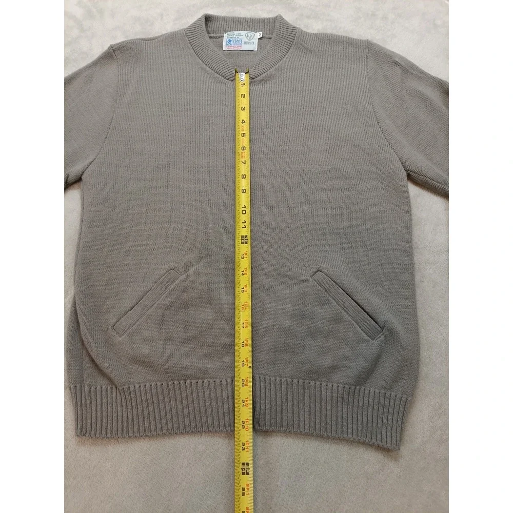 Vintage Gray Cardigan Sweater M Full Zip R&R Uniforms National Park Service USA